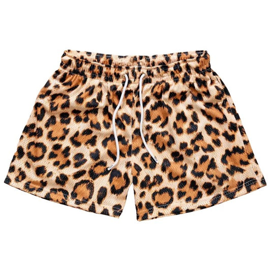 Leopard Print Mesh Short